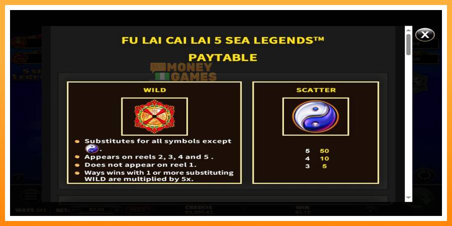 ลองสัมผัสเครื่องดูครับ Fu Lai Cai Lai 5 Sea Legends, รูปภาพ 5: เล่นเพื่อเงิน