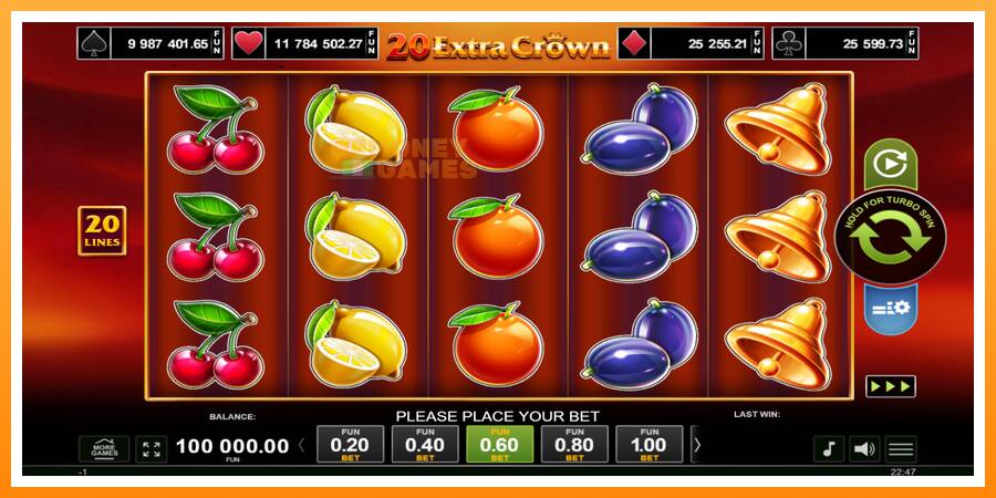 ลองสัมผัสเครื่องดูครับ 20 Extra Crown, รูปภาพ 1: เล่นเพื่อเงิน