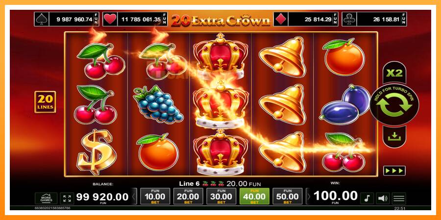 ลองสัมผัสเครื่องดูครับ 20 Extra Crown, รูปภาพ 2: เล่นเพื่อเงิน