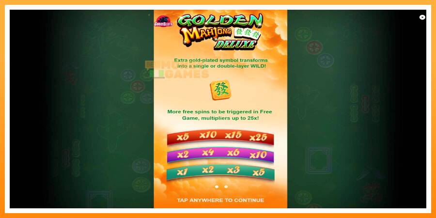 ลองสัมผัสเครื่องดูครับ Golden Mahjong Deluxe, รูปภาพ 1: เล่นเพื่อเงิน