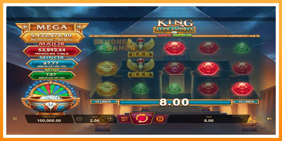 ลองสัมผัสเครื่องดูครับ King of Alexandria Mega Moolah, รูปภาพ 1: เล่นเพื่อเงิน