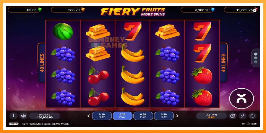 ลองสัมผัสเครื่องดูครับ Fiery Fruits More Spins, รูปภาพ 1: เล่นเพื่อเงิน