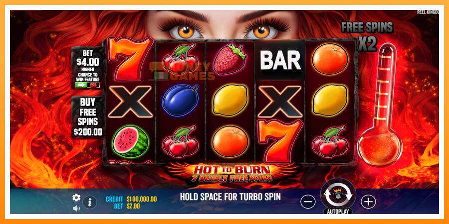 ลองสัมผัสเครื่องดูครับ Hot to Burn - 7 Deadly Free Spins, รูปภาพ 2: เล่นเพื่อเงิน