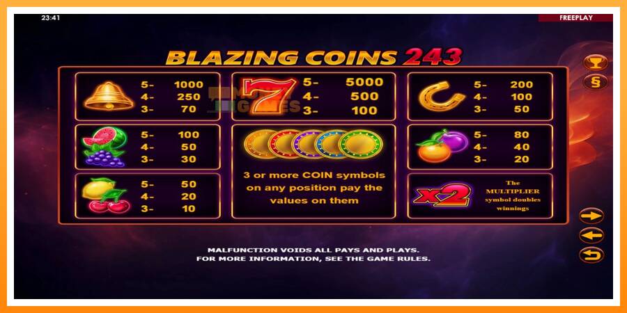 ลองสัมผัสเครื่องดูครับ Blazing Coins 243, รูปภาพ 4: เล่นเพื่อเงิน