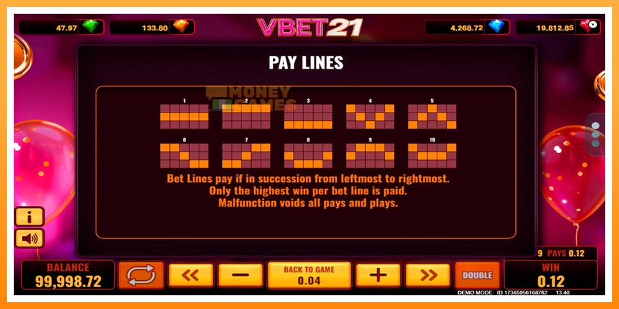 ลองสัมผัสเครื่องดูครับ Vbet 21, รูปภาพ 7: เล่นเพื่อเงิน