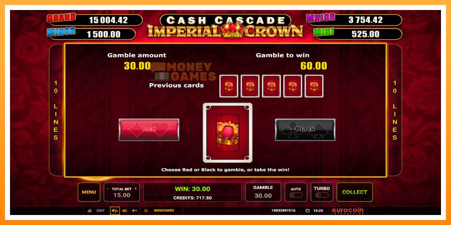 ลองสัมผัสเครื่องดูครับ Cash Cascade Imperial Crown, รูปภาพ 4: เล่นเพื่อเงิน