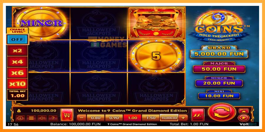 ลองสัมผัสเครื่องดูครับ 9 Coins Grand Diamond Edition Halloween Jackpots, รูปภาพ 2: เล่นเพื่อเงิน