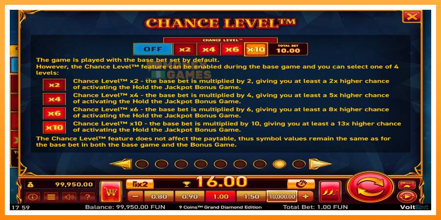 ลองสัมผัสเครื่องดูครับ 9 Coins Grand Diamond Edition Halloween Jackpots, รูปภาพ 6: เล่นเพื่อเงิน