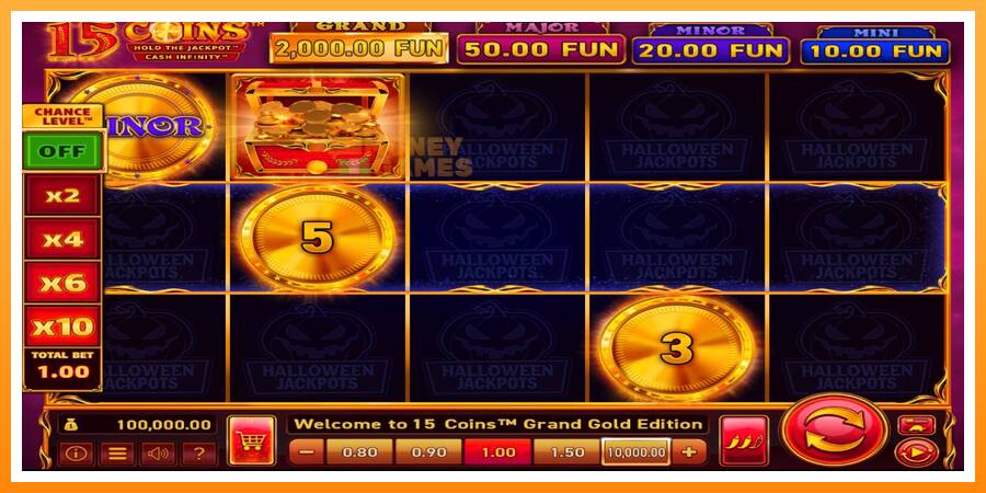 ลองสัมผัสเครื่องดูครับ 15 Coins Grand Gold Edition Halloween Jackpot, รูปภาพ 1: เล่นเพื่อเงิน