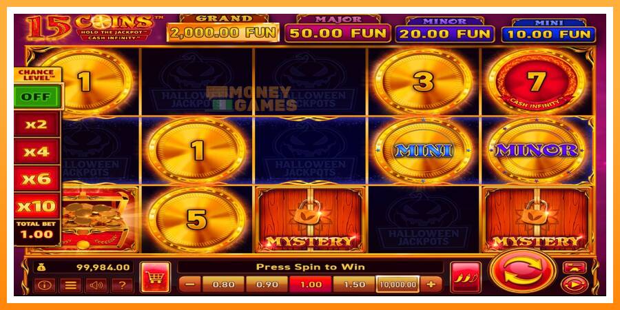 ลองสัมผัสเครื่องดูครับ 15 Coins Grand Gold Edition Halloween Jackpot, รูปภาพ 2: เล่นเพื่อเงิน