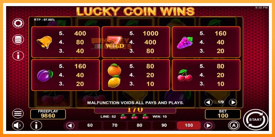 ลองสัมผัสเครื่องดูครับ Lucky Coin Wins, รูปภาพ 4: เล่นเพื่อเงิน