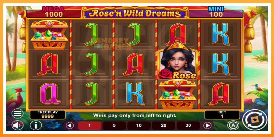 ลองสัมผัสเครื่องดูครับ Rose’n Wild Dreams Hold & Win, รูปภาพ 2: เล่นเพื่อเงิน