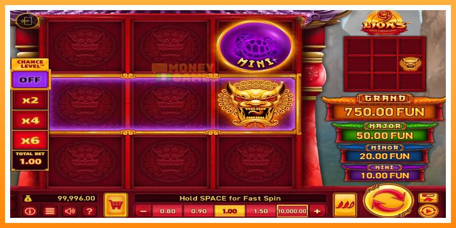 ลองสัมผัสเครื่องดูครับ 9 Lions Hold The Jackpot, รูปภาพ 3: เล่นเพื่อเงิน