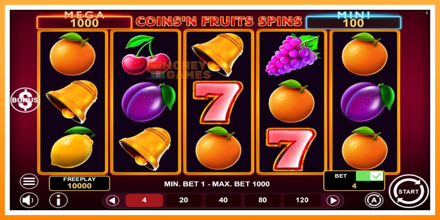 ลองสัมผัสเครื่องดูครับ Coinsn Fruits Spins, รูปภาพ 2: เล่นเพื่อเงิน