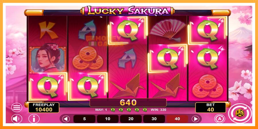 ลองสัมผัสเครื่องดูครับ Lucky Sakura Win Spins, รูปภาพ 3: เล่นเพื่อเงิน