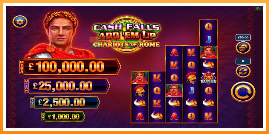 ลองสัมผัสเครื่องดูครับ Cash Falls: Add Em Up Chariots of Rome, รูปภาพ 2: เล่นเพื่อเงิน