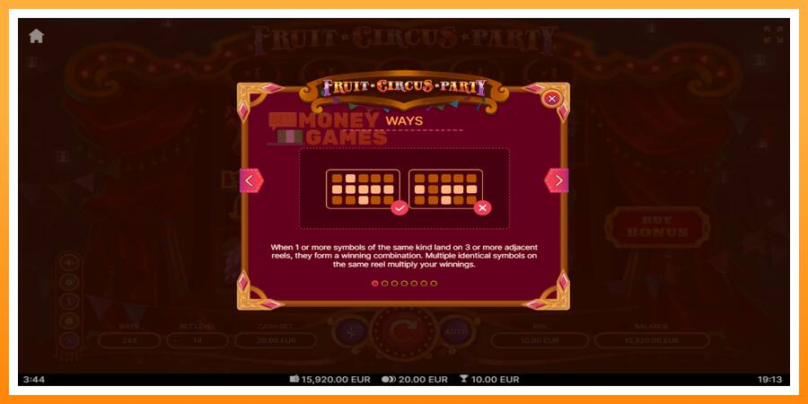 ลองสัมผัสเครื่องดูครับ Fruit Circus Party, รูปภาพ 5: เล่นเพื่อเงิน