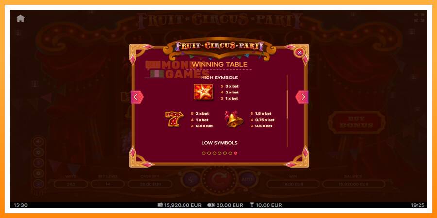 ลองสัมผัสเครื่องดูครับ Fruit Circus Party, รูปภาพ 7: เล่นเพื่อเงิน