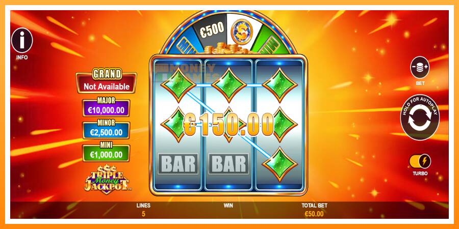 ลองสัมผัสเครื่องดูครับ Triple Money Jackpot, รูปภาพ 3: เล่นเพื่อเงิน