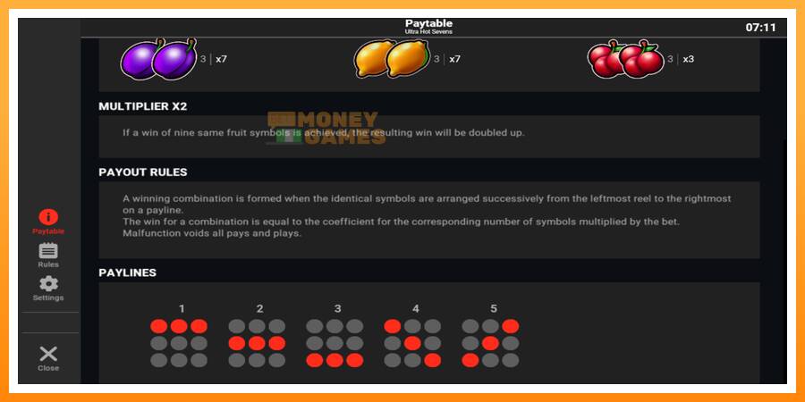 ลองสัมผัสเครื่องดูครับ Ultra Hot Sevens, รูปภาพ 5: เล่นเพื่อเงิน