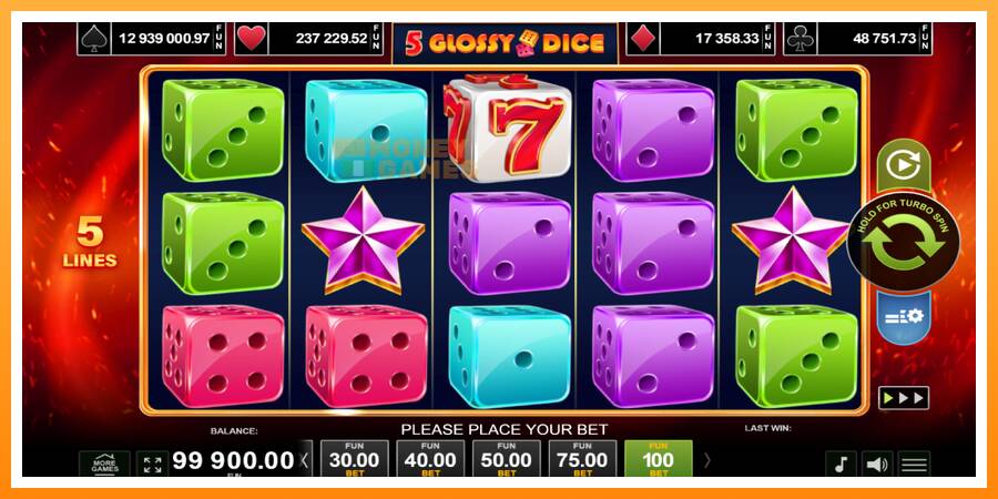 ลองสัมผัสเครื่องดูครับ 5 Glossy Dice, รูปภาพ 1: เล่นเพื่อเงิน