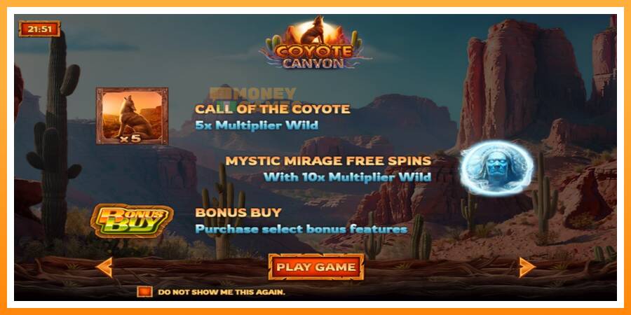 ลองสัมผัสเครื่องดูครับ Coyote Canyon, รูปภาพ 1: เล่นเพื่อเงิน