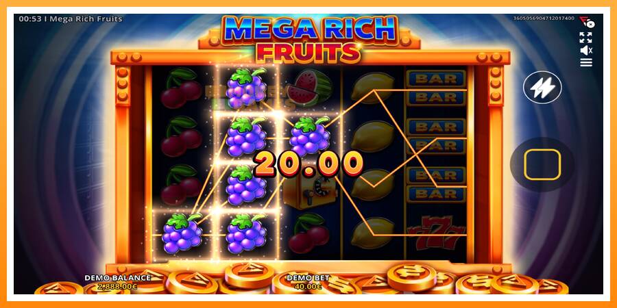 ลองสัมผัสเครื่องดูครับ Mega Rich Fruits, รูปภาพ 4: เล่นเพื่อเงิน