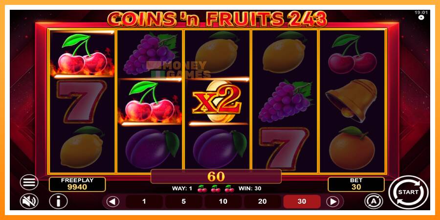 ลองสัมผัสเครื่องดูครับ Coinsn Fruits 243, รูปภาพ 3: เล่นเพื่อเงิน