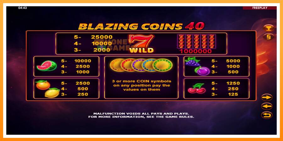 ลองสัมผัสเครื่องดูครับ Blazing Coins 40, รูปภาพ 4: เล่นเพื่อเงิน