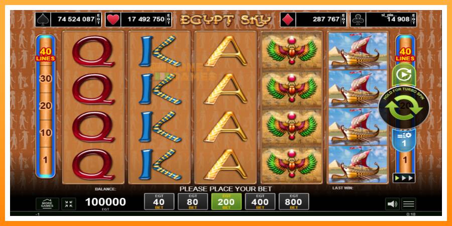 ลองสัมผัสเครื่องดูครับ Egypt Sky, รูปภาพ 1: เล่นเพื่อเงิน