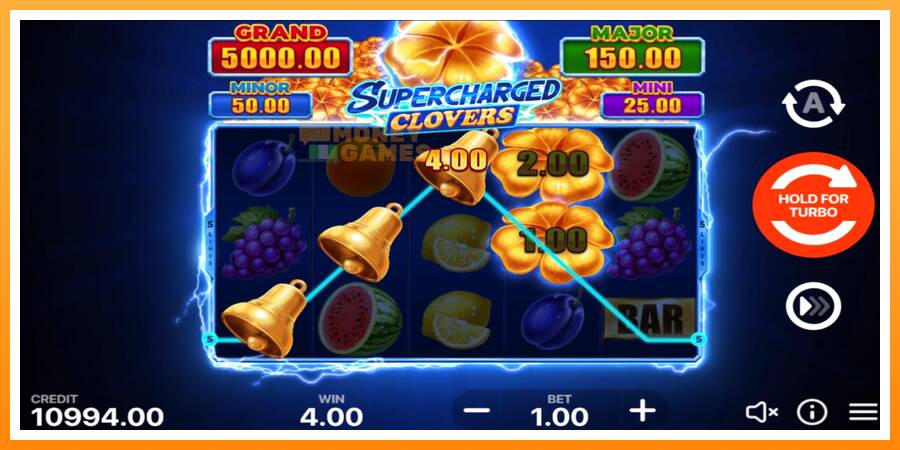 ลองสัมผัสเครื่องดูครับ Supercharged Clovers: Hold and Win, รูปภาพ 2: เล่นเพื่อเงิน